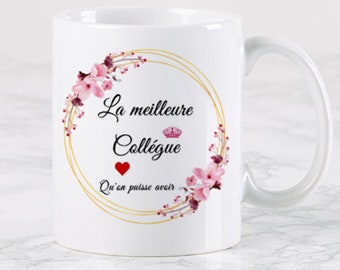 Mug la meilleure des collègues personnalisé. Mug collègue. Cadeau collègue