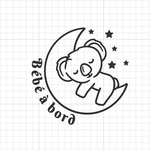 Adesivo per auto con scritta "Koala baby on board", nome a bordo, bambino a bordo, adesivo in vinile per auto.