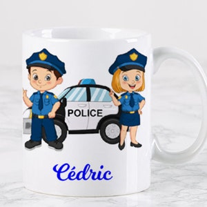 Personalized police mug, personalized police mug, police car mug, police motorcycle mug with first name