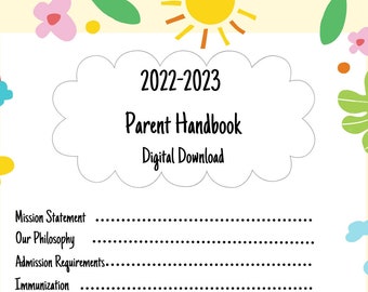 Complete Daycare Policies and Procedures Package/Parent Handbook/Childcare Enrollment Forms