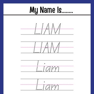 Custom Name Tracing Worksheet Preschool Pre K Learn Your Name Etsy