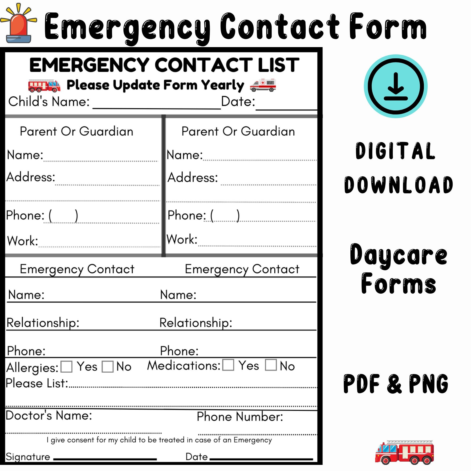 emergency-contact-form-daycare-forms-preschool-forms-center-etsy