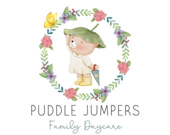 Logotipo de guardería de acuarela, logotipo de guardería de niños lindos, logotipo de guardería de acuarela, logotipo de niños de acuarela personalizado, logotipo de boutique de niños, marcas de niños