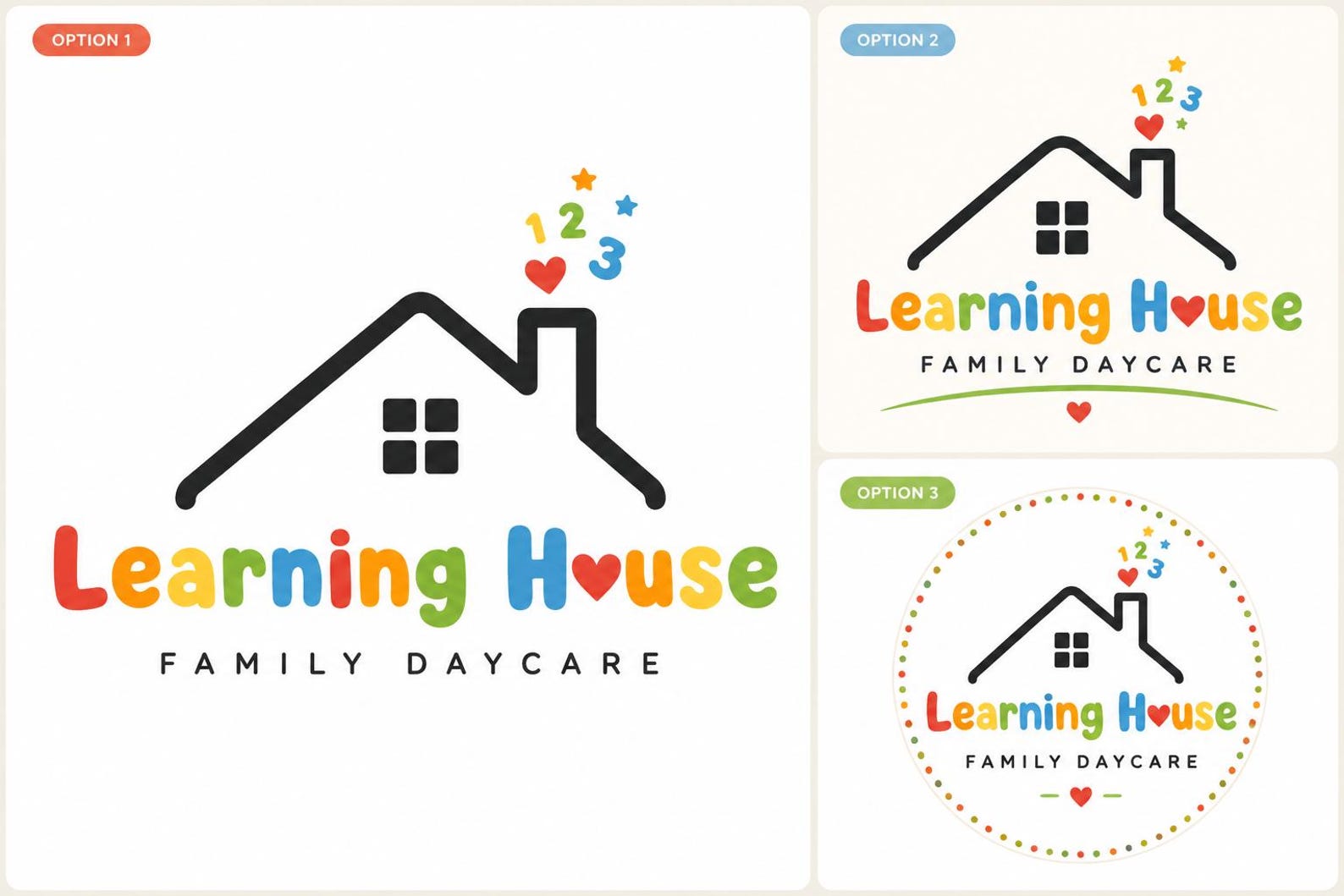 Colorful Fun Daycare Logo, Cute Educational Home Daycare Logo, Family ...
