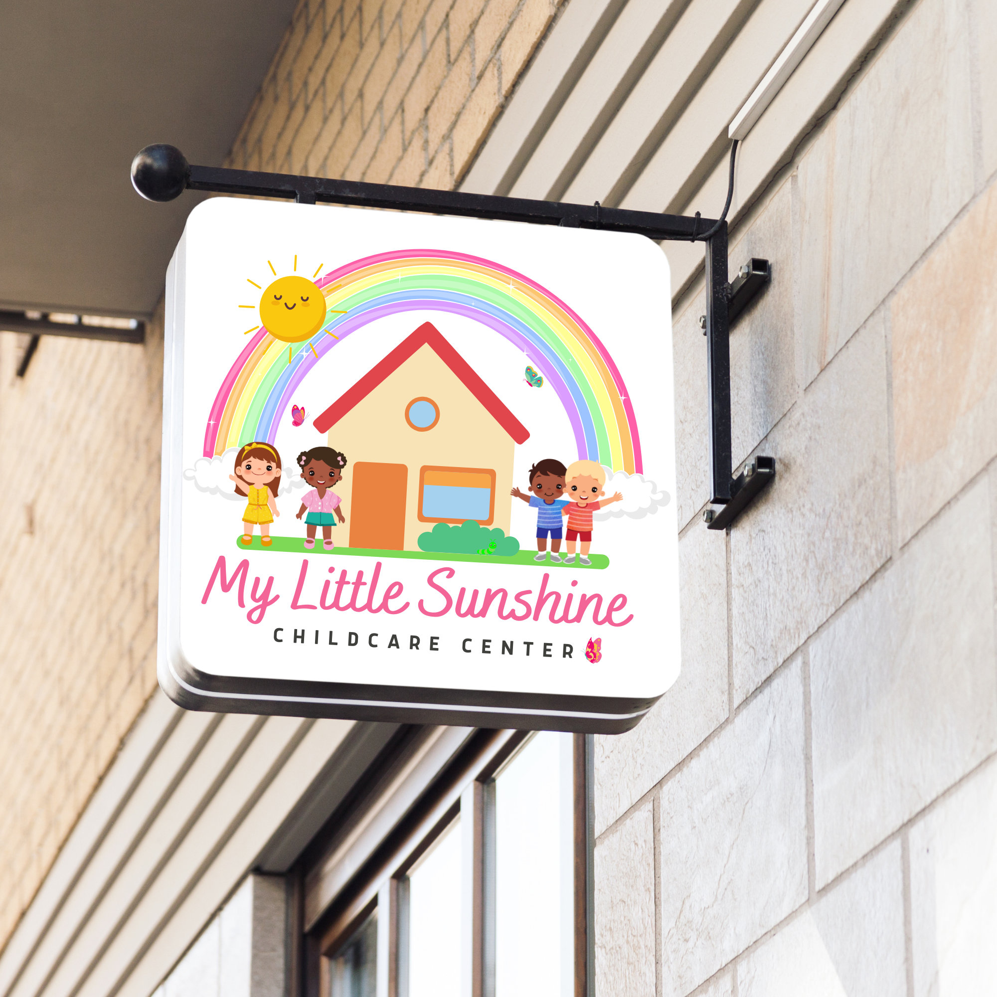 Diverse Daycare Logo Rainbow Daycare Logo Sunshine Daycare Etsy