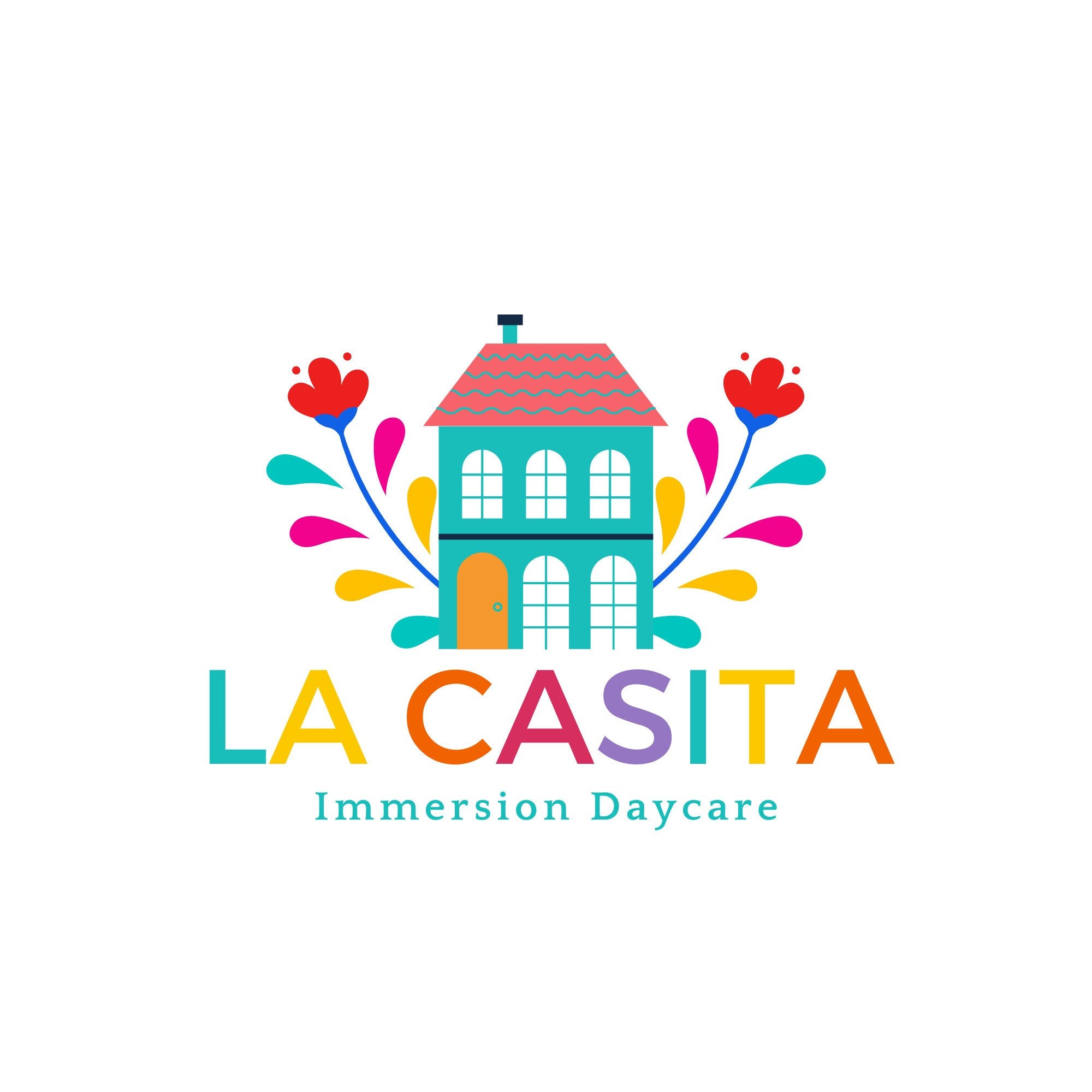 Mi Casita Childcare Logo, Dual Language Logo, Diverse Childcare Logo