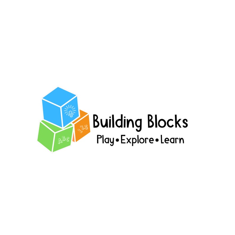 Building Blocks Daycare Logo Blocks Logo Childcare Logo Etsy