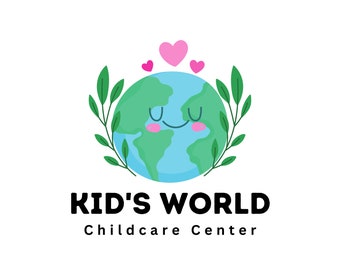 Kid's World Logo, Custom Childcare Logo, Cute Kid's Logo, Educational Logo, Children's World Logo, Educational Logo, Kids Theme Logo
