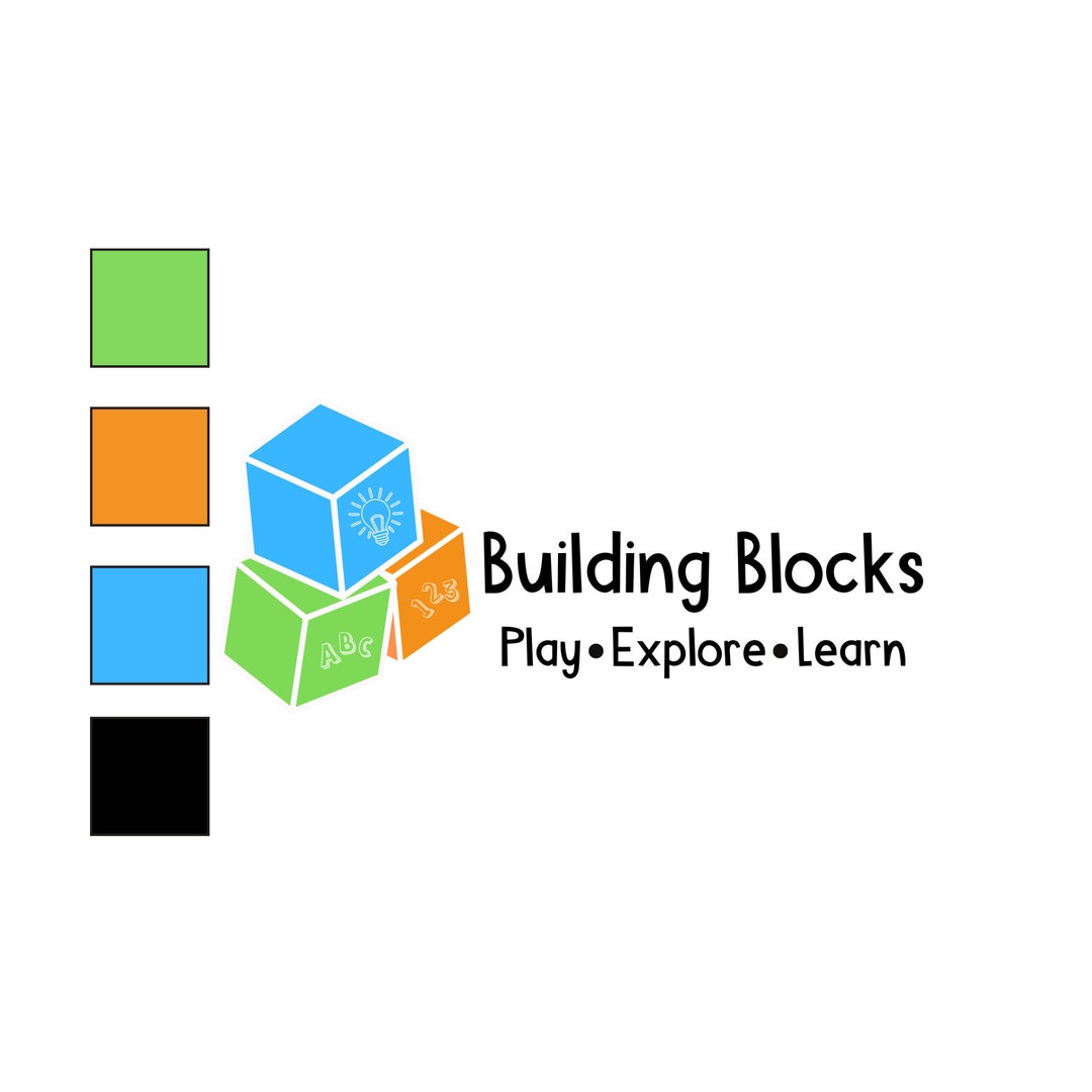 Building Blocks Daycare Logo, Blocks Logo, Childcare Logo, Preschool