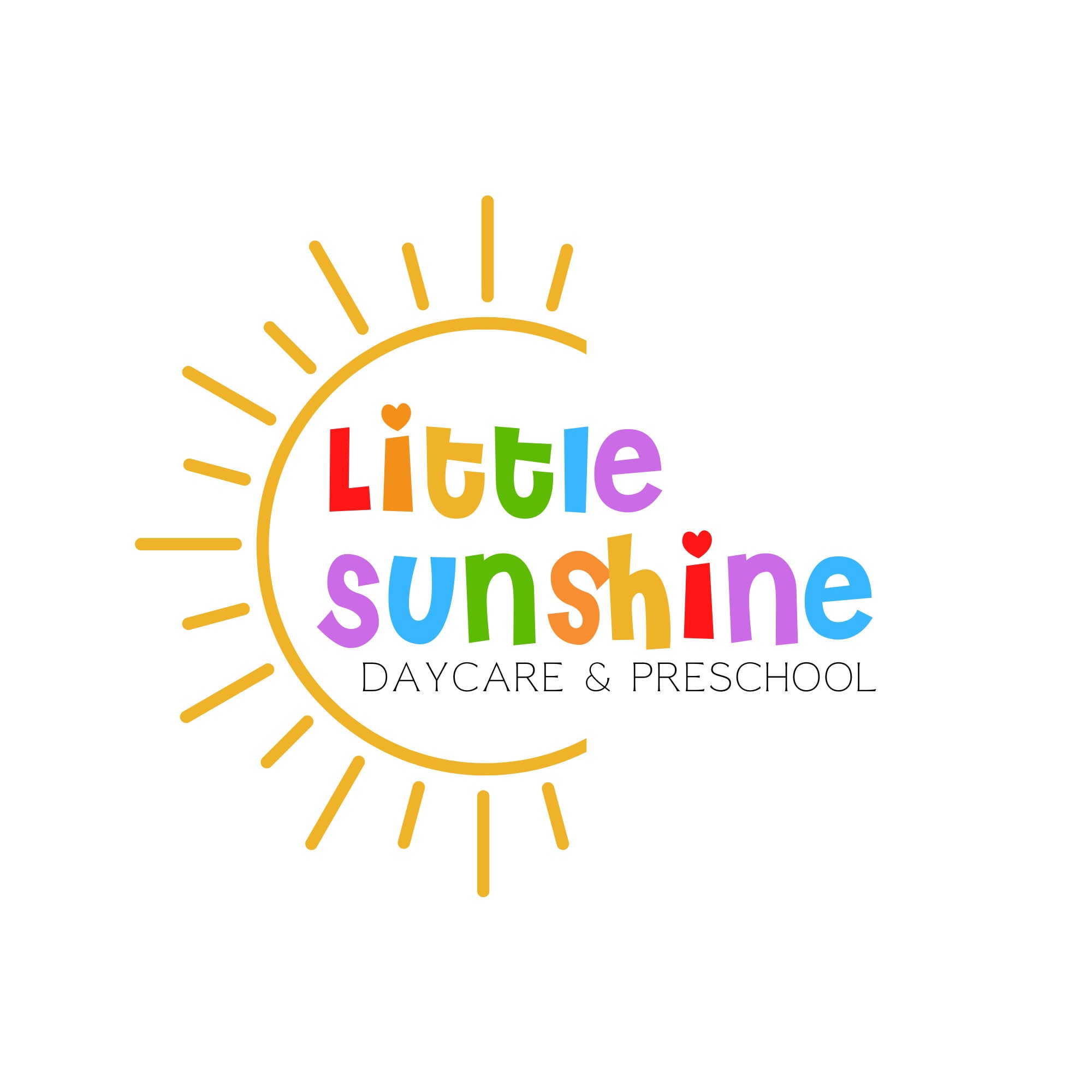Sunshine Childcare Logo Sun Daycare Logo Animated Sunshine Etsy