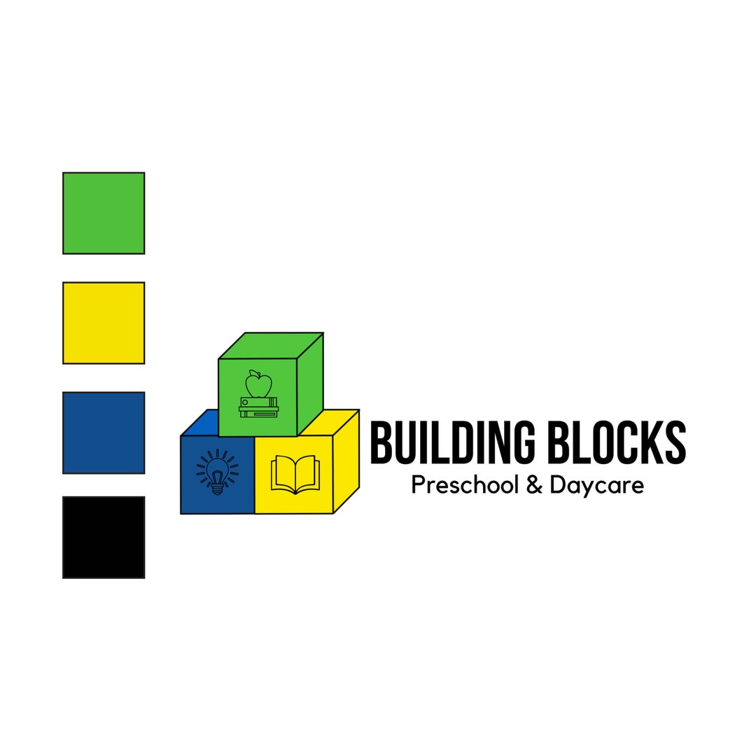 Building Blocks Daycare Logo, Blocks Logo, Childcare Logo, Preschool