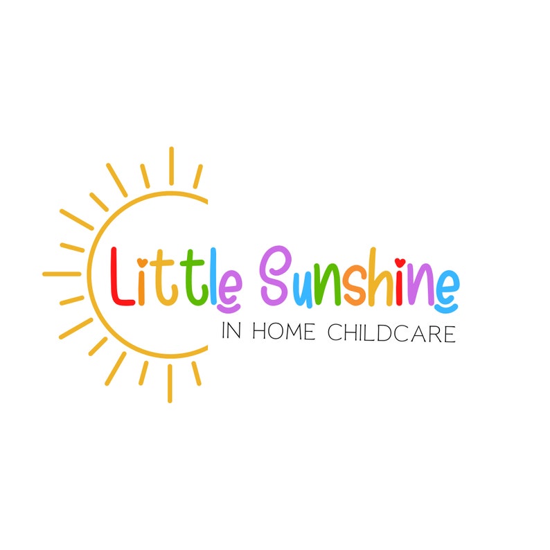 Sunshine Childcare Logo Sun Daycare Logo Animated Sunshine Etsy