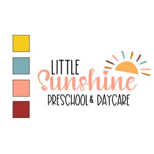 Little Sunshine Childcare Logo, Cute Sun themed Daycare Logo, Bright Sun Kid's Logo, Sunshine Child Logo, Home Daycare Logo, Center Logo