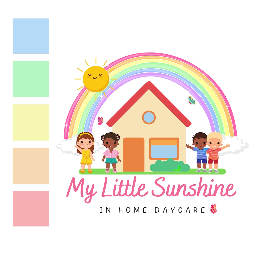 Diverse Daycare Logo, Rainbow Daycare Logo, Sunshine Daycare Logo