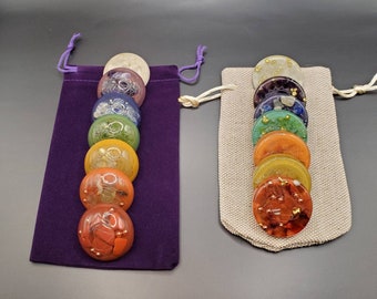 Ensemble de 7 disques d'orgone pour chakras