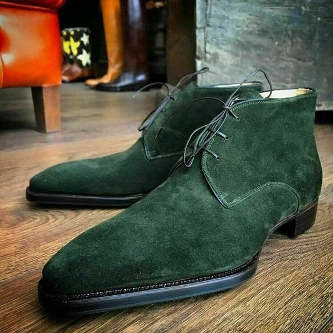 ???Rogue suede chukka boots lace up charcoal gray green size 12 Buy Light Grey Suede Desert Boots from Next USA main image 3