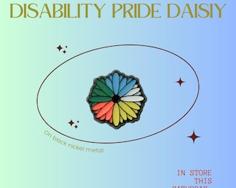 Pin esmaltado de margarita del orgullo de la discapacidad