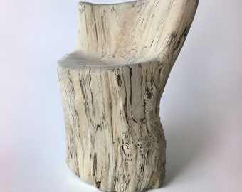 Silla de tronco de arce tallada a mano, escultura de tocón de árbol