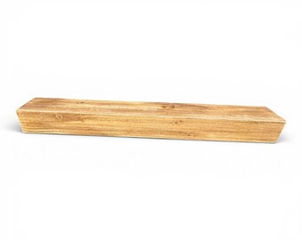 Repisa de chimenea de hormigón con aspecto de madera y soporte de acero (50" de largo x 6" de ancho x 5" de alto)