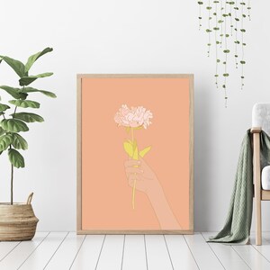 Flower Poster, Instant Download, Printable Art, Wall Art, Illustration, Print, Poster, Digital Download, Decoration, Gift