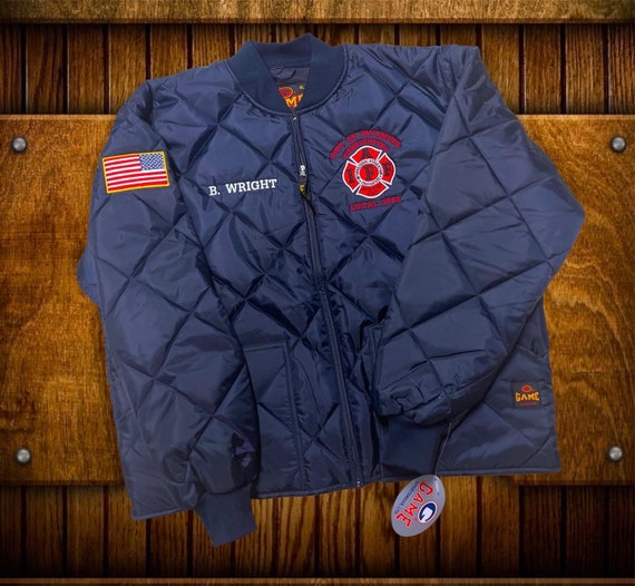 IAFF Firefighter Diamond Quilted Jackets Etsy