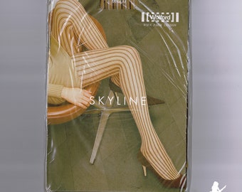 WOLFORD Skyline tights (sahara sky + aubergine sky) brown or purple stripes tights 20den sheer nylon size M sealed (high quality tights)