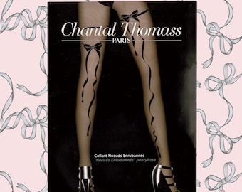Chantal Thomass Noeuds Enrubannés fashion tights T2 ribbon bow tie 20D pantyhose opaque 70D panty knitted in 3D quality Italy French design
