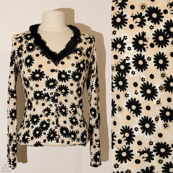 BLUMARINE Vintage daisy floral print cardigan with fu… Gem