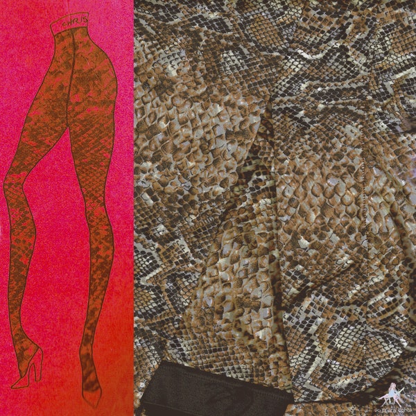 CHRISTIAN LACROIX Vintage 1980s python snake print fashion tights French rare haute couture available sizes XS/S & M/L