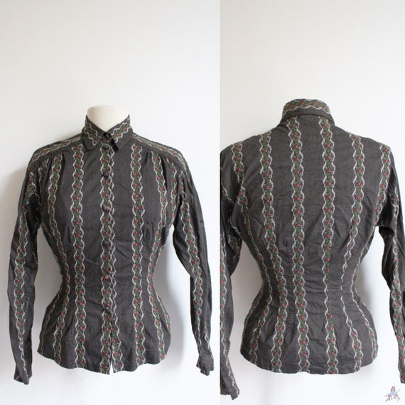 CHANTAL THOMASS Vintage RARE Victorian grey shirt… - image 2