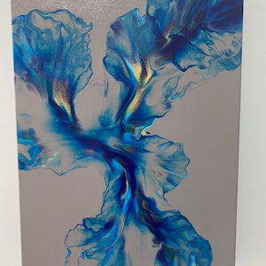 12X16 Holländische Acrylmalerei || Fluid Art Leinwand || Abstrakte Kunst || Wanddekoration || Wohndekor