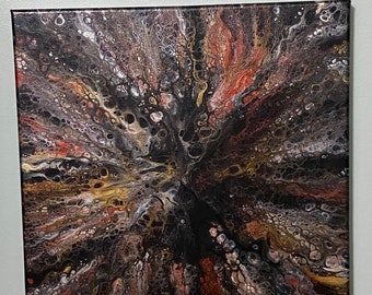 12X12 Metallic Acrylic Pour Painting || Fluid Art || Abstract Art