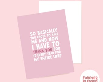 Funny Mother's Day Card | Thanks Mum, Witty A6 Card
