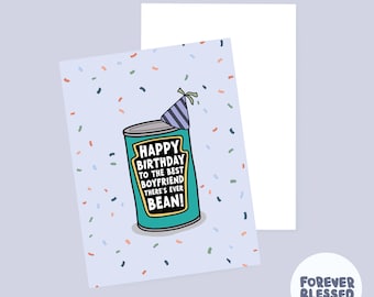 BEST BOYFRIEND Birthday | Pun card | Birthday | Beans | Heinz | Aesthetic | Handmade | Witty | For him