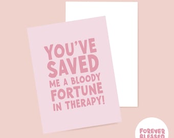 THERAPY FRIENDSHIP card | Funny card | Best friend Birthday card | Friendship