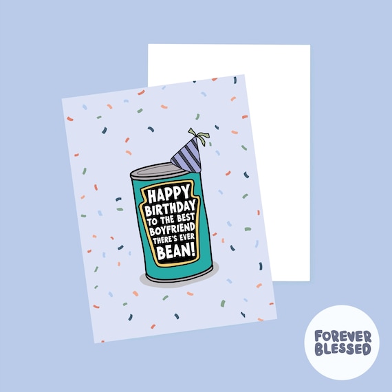 BEST BOYFRIEND Birthday | Pun card | Birthday | Beans | Heinz | Aesthetic | Handmade | Witty | For him
