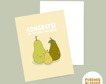 Pear Parents New Baby Card | Congratulations Pun