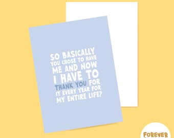 Funny Father's Day Card | Sarcastic Thanks Dad Greeting