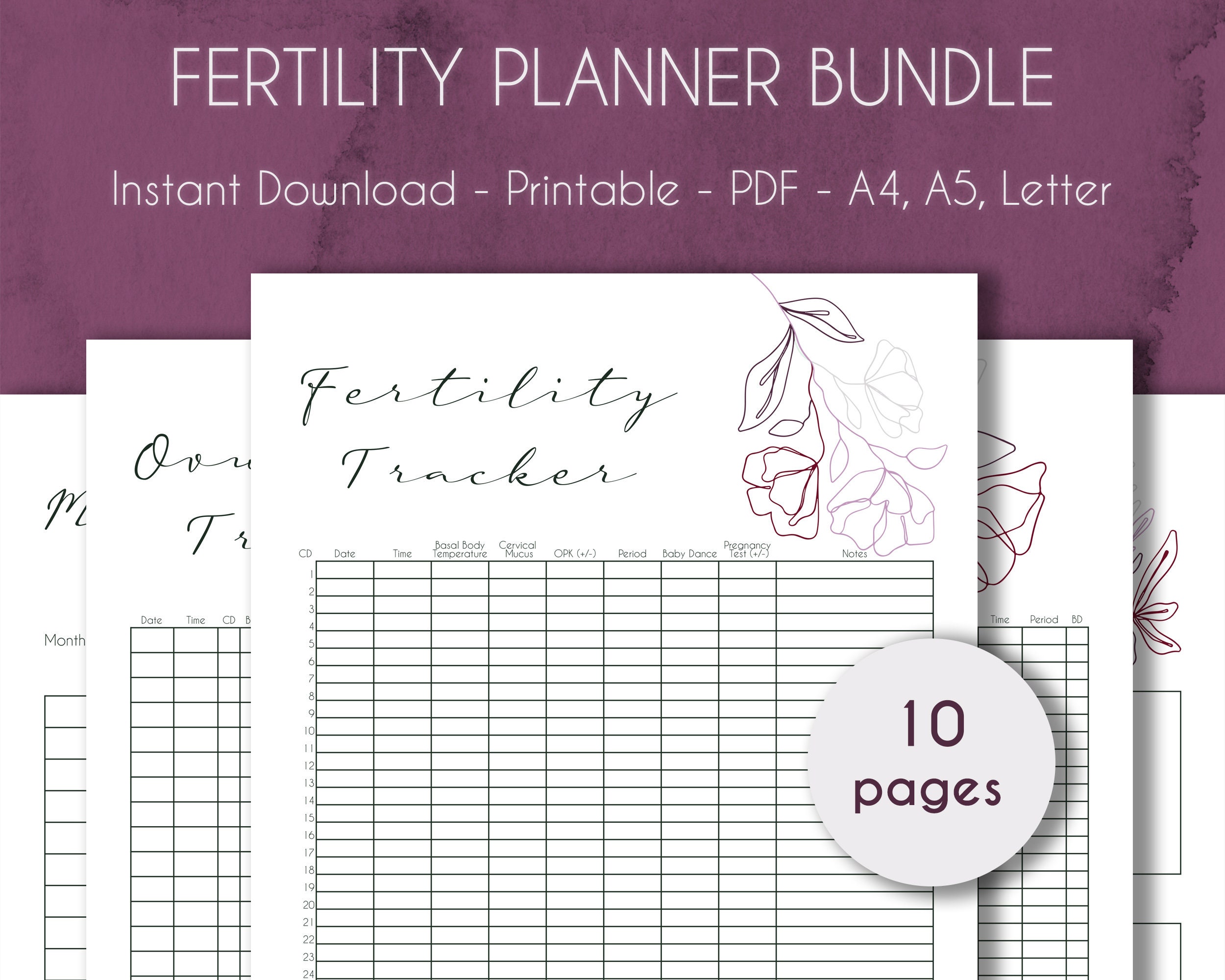 Fertility Tracker Pdf - Etsy