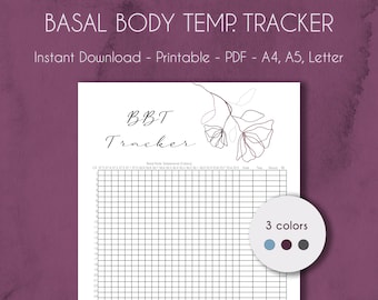 Logboek basale lichaamstemperatuur | Afdrukbare tracker | Direct downloaden