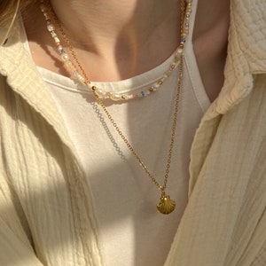 Ilvy handgemachte Perlenkette, Armband, Fußkettchen Ulima bunt mit Süßwasserperlen vegan möglich Bild 2