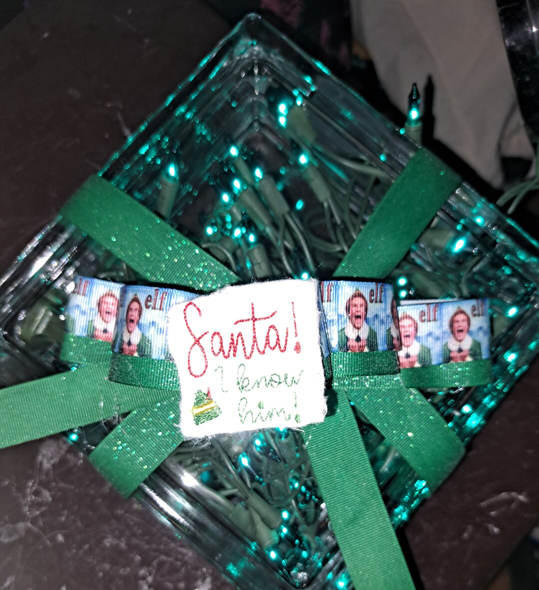Buddy Elf Light up Glass Block Etsy