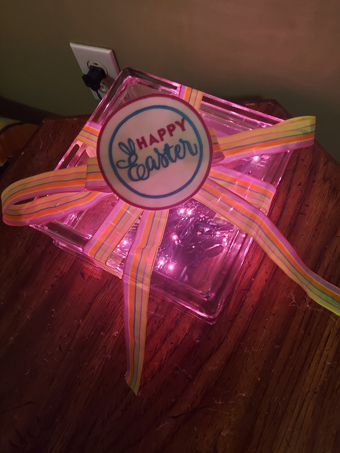 Easter Light up Glass Block Etsy