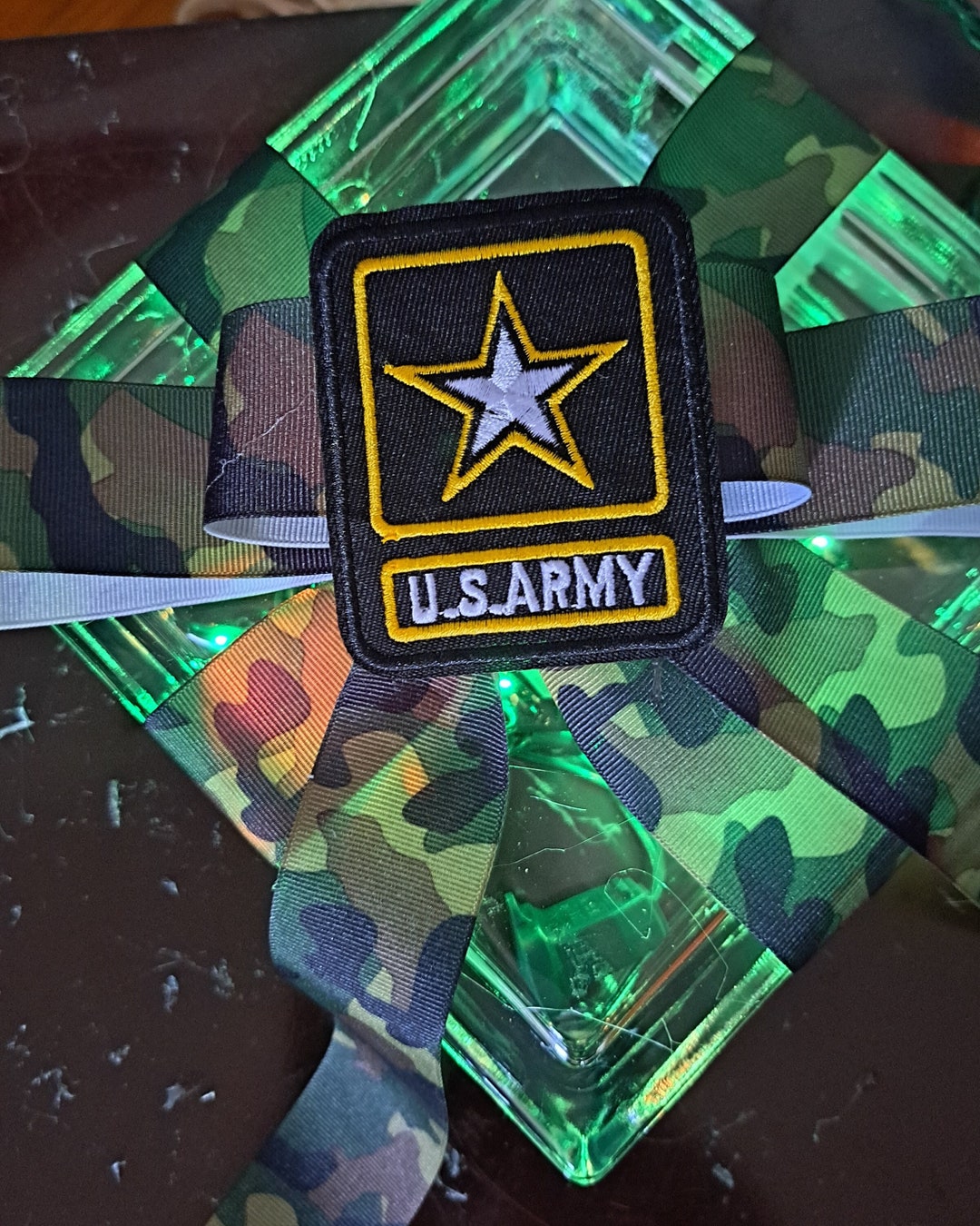 Army Light up Glass Block Etsy