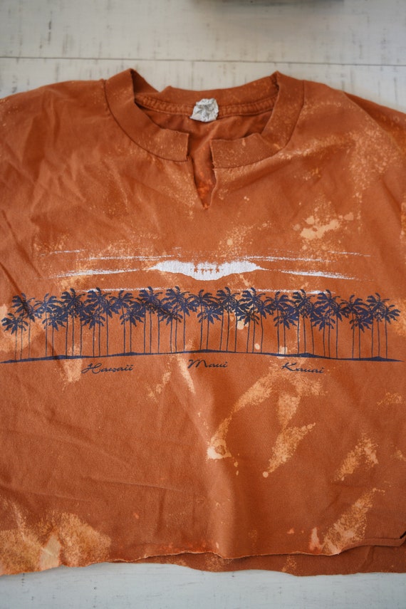 Vintage Custom Bleached Cropped Hawaii Tee - image 6