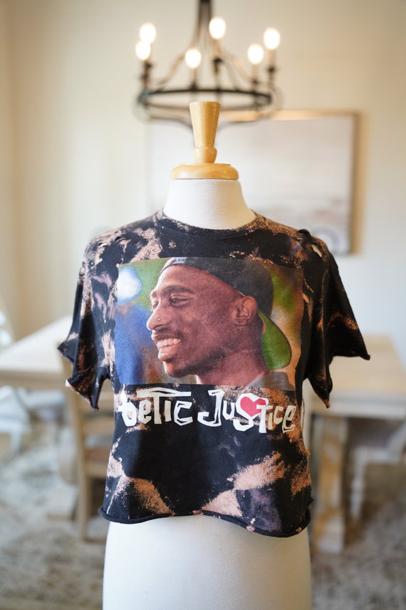 Vintage Custom Bleached Cropped Tupac Tee