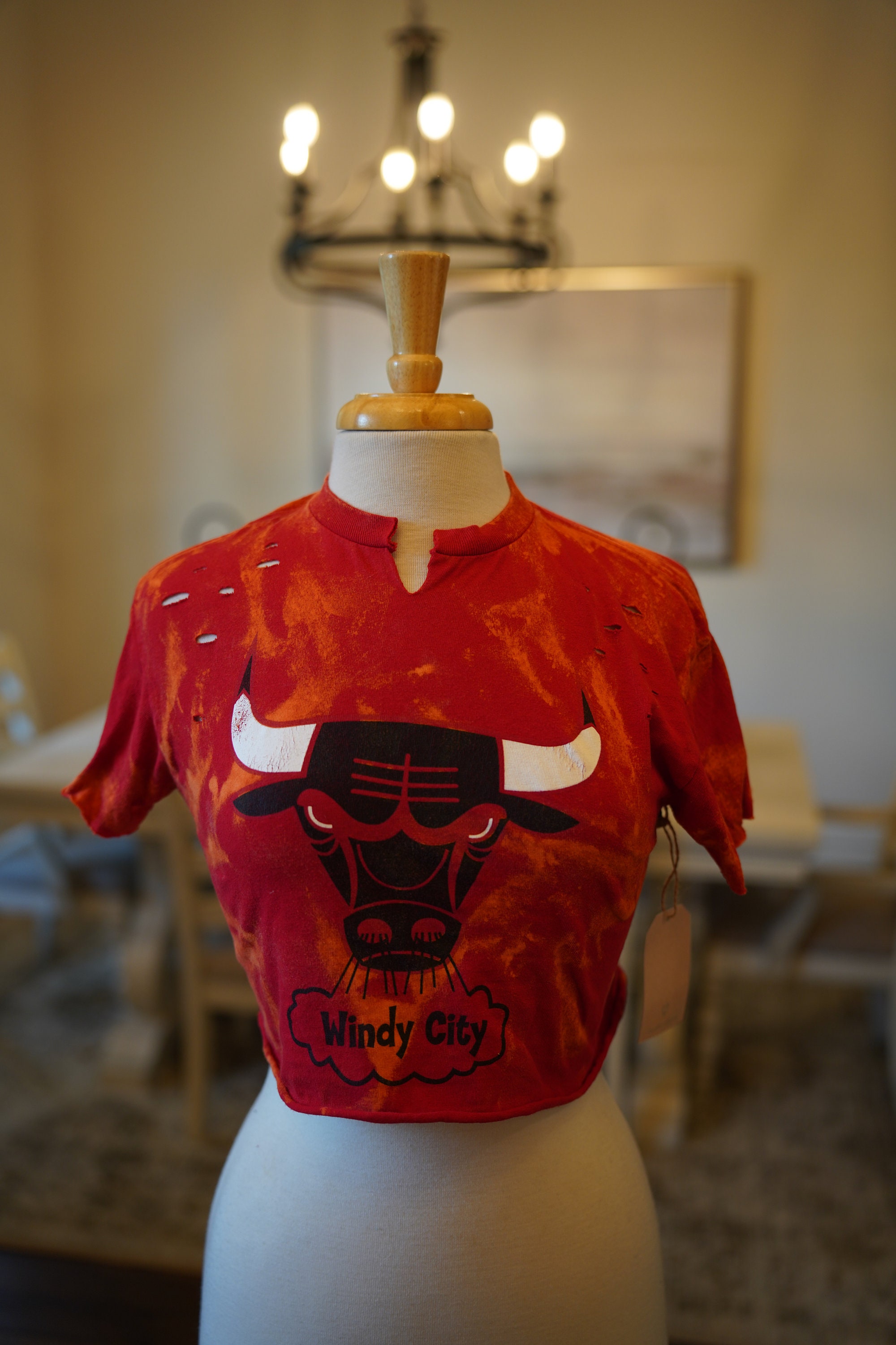 47 Chicago Bulls Ladies Upstage Kennedy Cropped Crew Sweatshirt Large