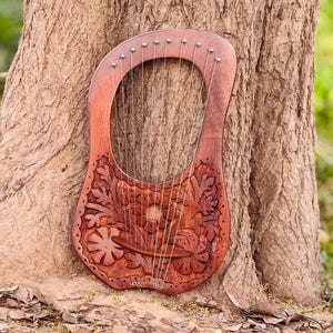 Arpa lira in legno di palissandro, arpa lira musicale a 10 corde con chiave di accordatura gratuita, borsa e set di corde
