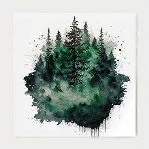 Forest of Pine Trees Wall Art - Printable File