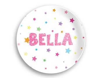 Personalized Star Rainbow Name Plate | Custom Name Plate | Kids Dinnerware Set | Plate, Bowl, Mug or Placemat| Personalized Gift| Birthday